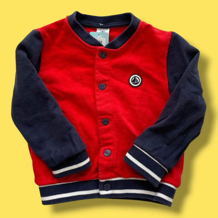 blue petit bateau button sweatshirt, 3Y