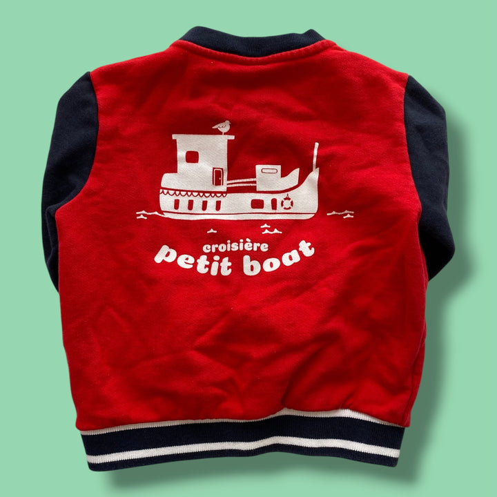 blue petit bateau button sweatshirt, 3Y