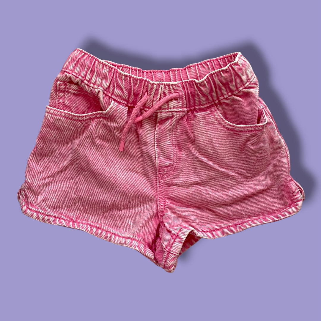 pink gap denim shorts, 4Y