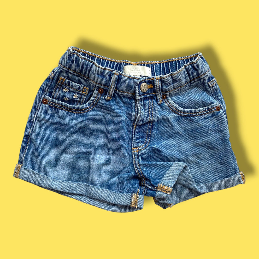 blue zara denim shorts, 4Y