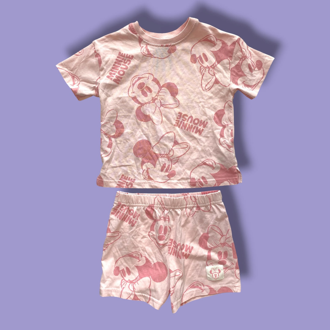 pink minnie mouse 2 piece set, 4Y