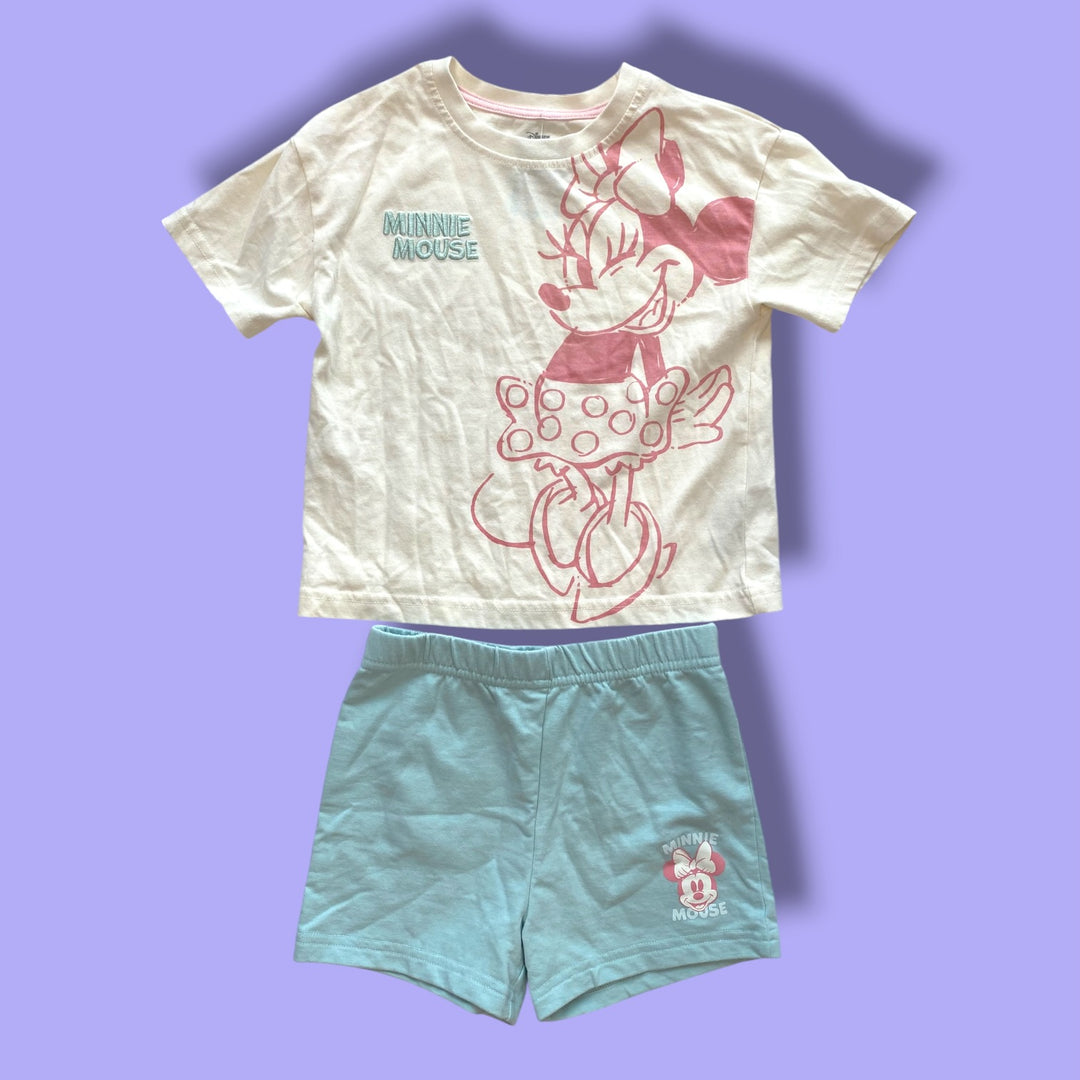 green minnie mouse 2 piece set, 4Y
