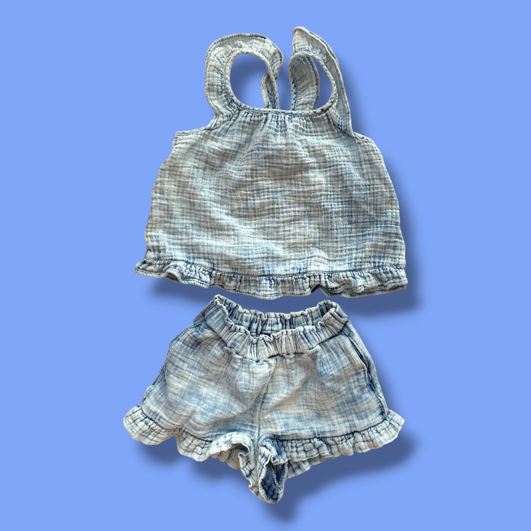 blue gap denim set, 4Y