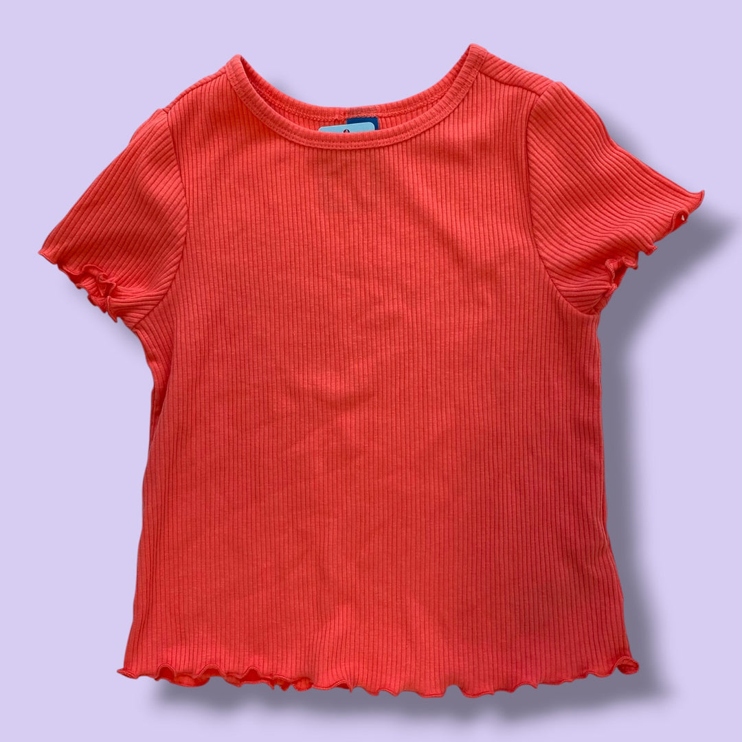 pink Old Navy ribbed tee, 3y