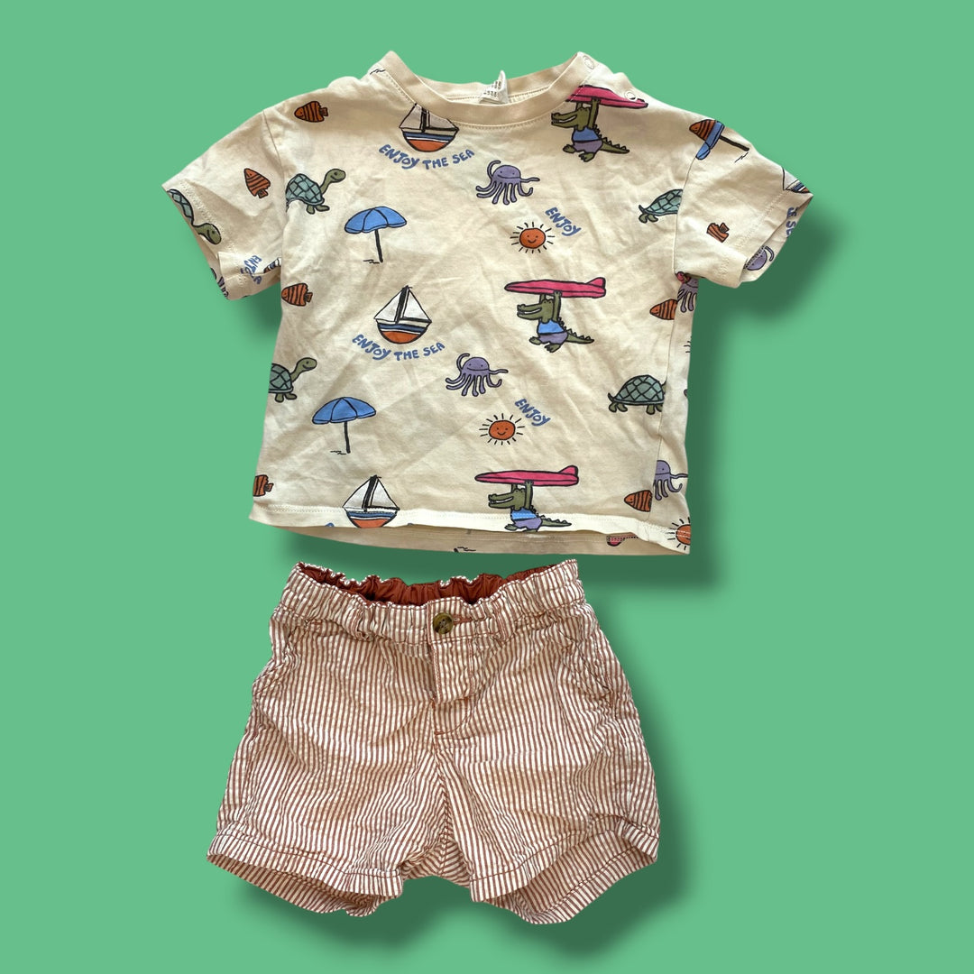 brown h&amp;m 2 piece set, 18-24