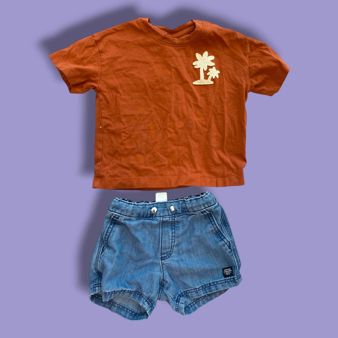 brown h&amp;m 2 piece set, 18-24