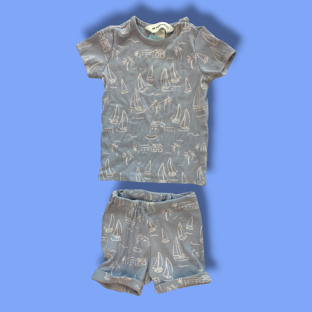 blue h&amp;m 2 piece set, 18-24