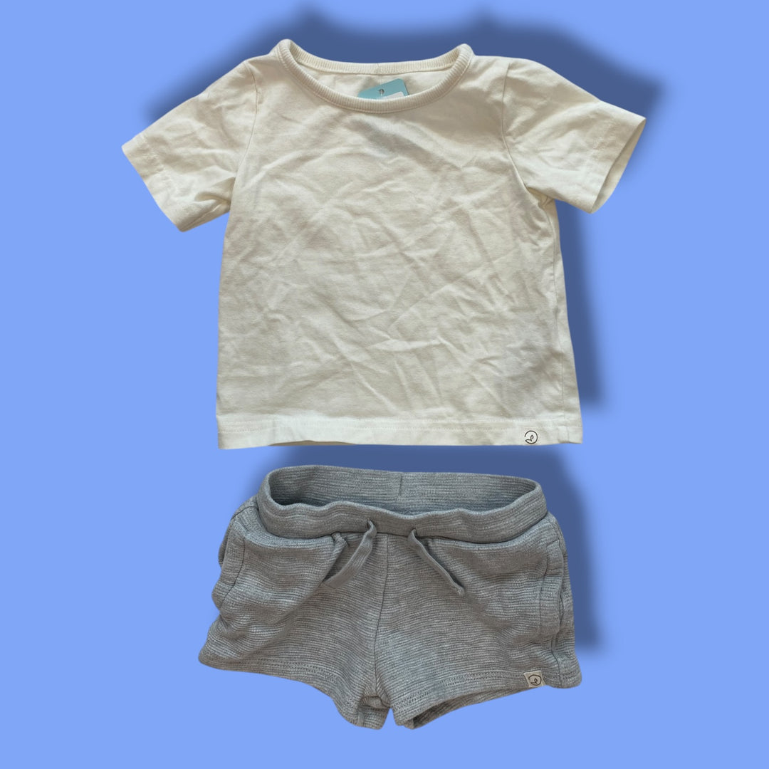 grey little planet 2 piece set, 12-18m