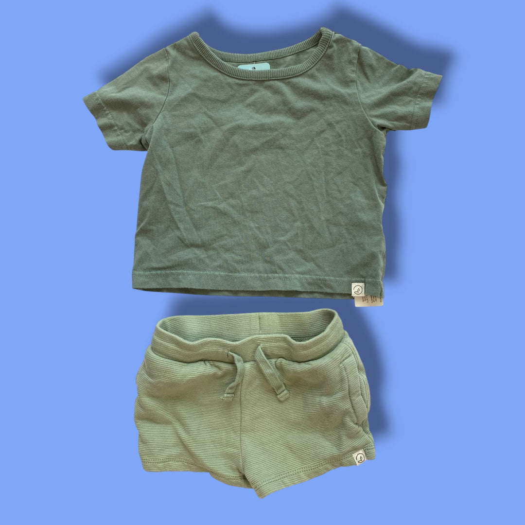 green little planet 2 piece set, 12-18m