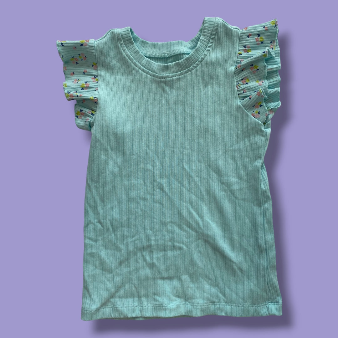 blue pekkle ribbed t-shirt, 5Y