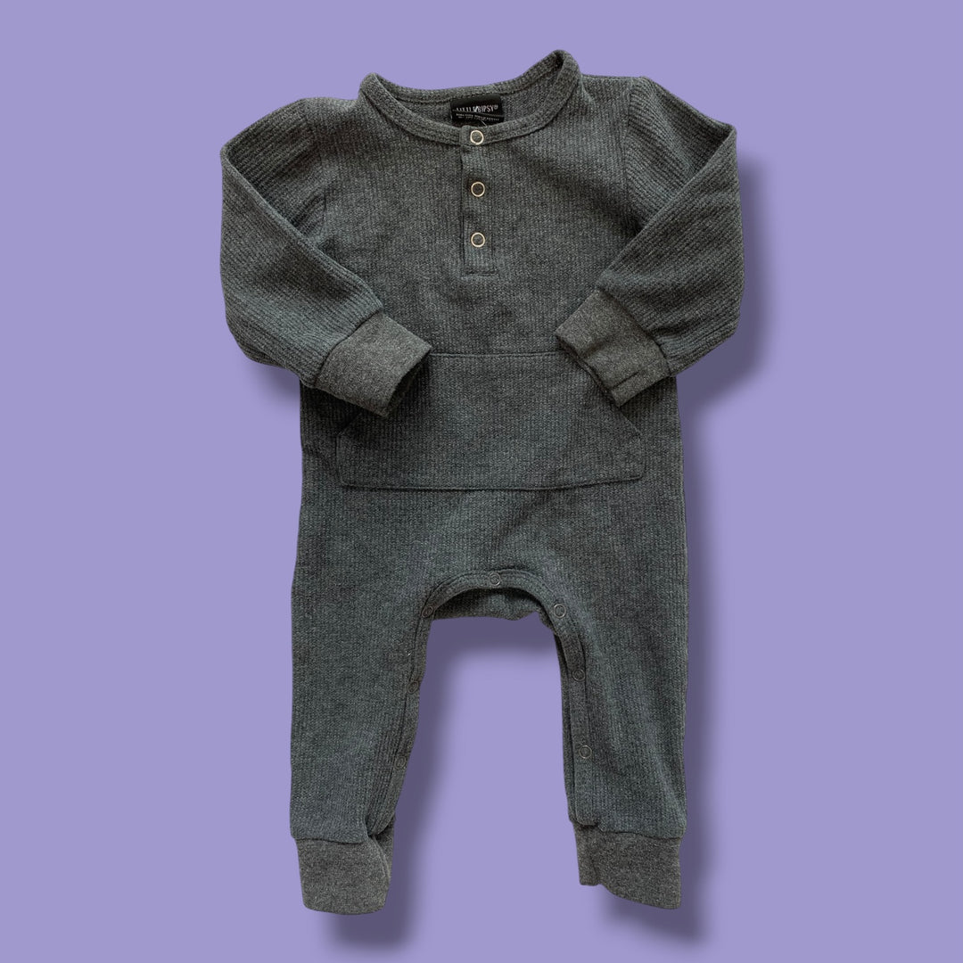 Grey Little Bipsy Romper, 9-12m