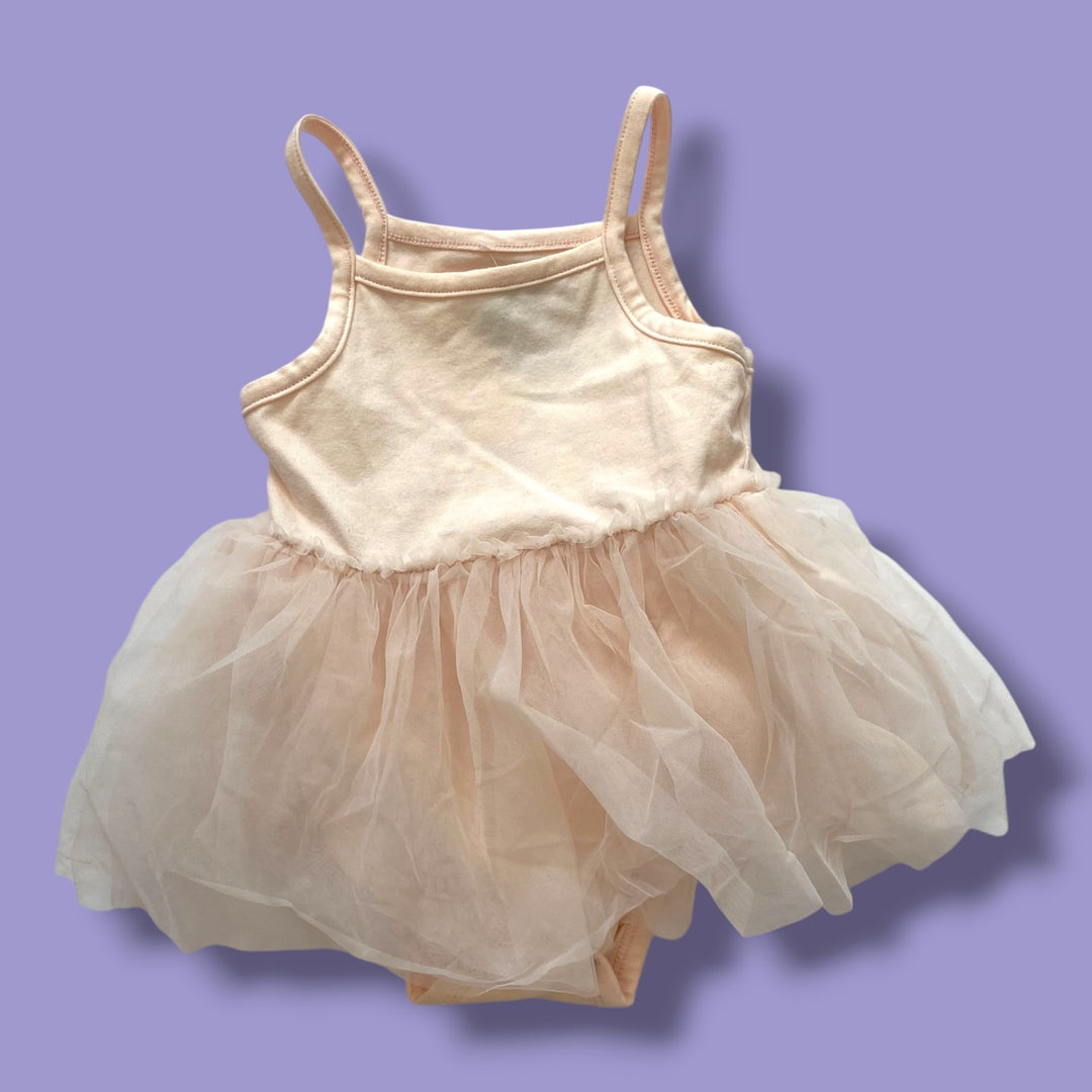 Pink Rise Earthling Dress Bodysuit, 6-9m