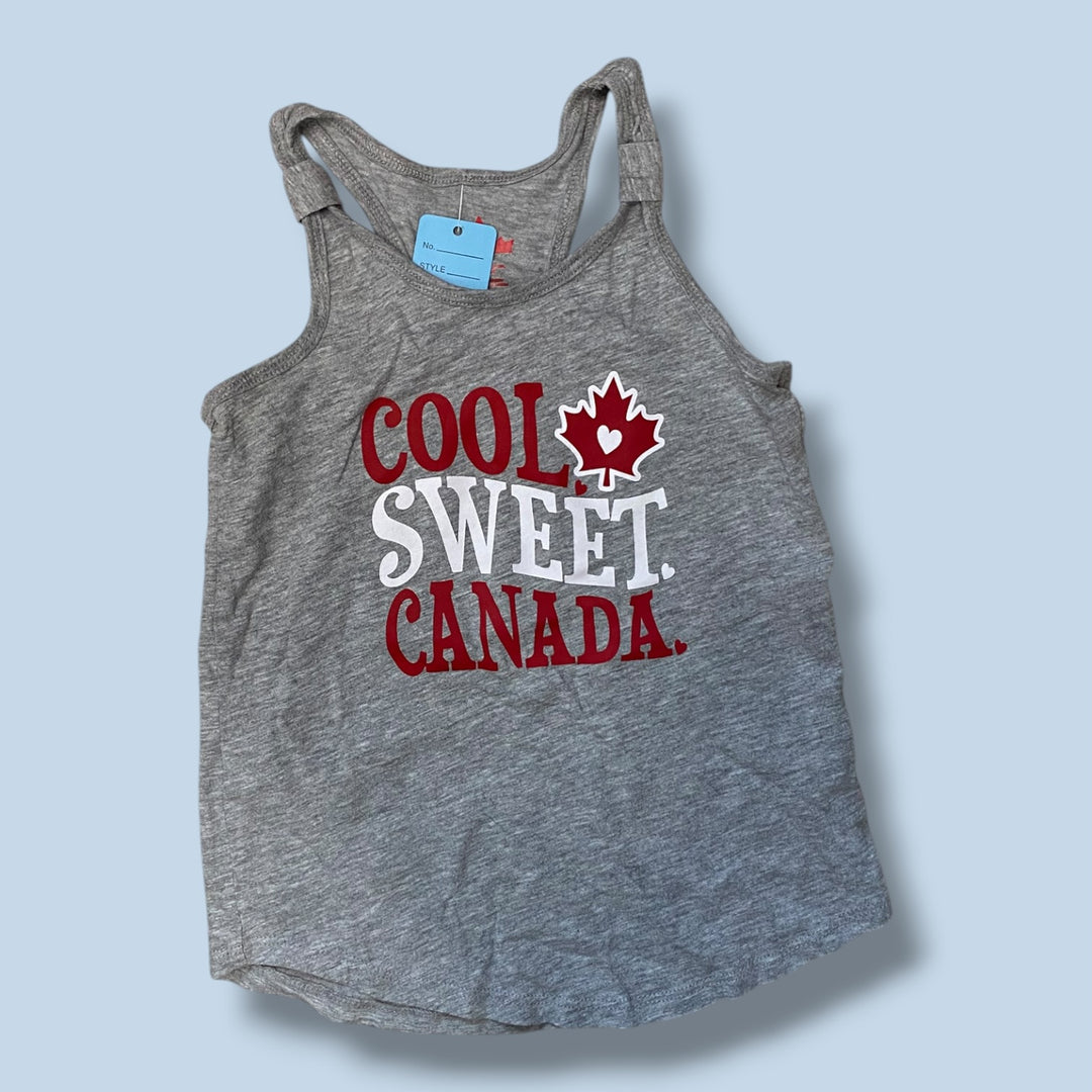 grey Eh! canada day tank, 2-3Y
