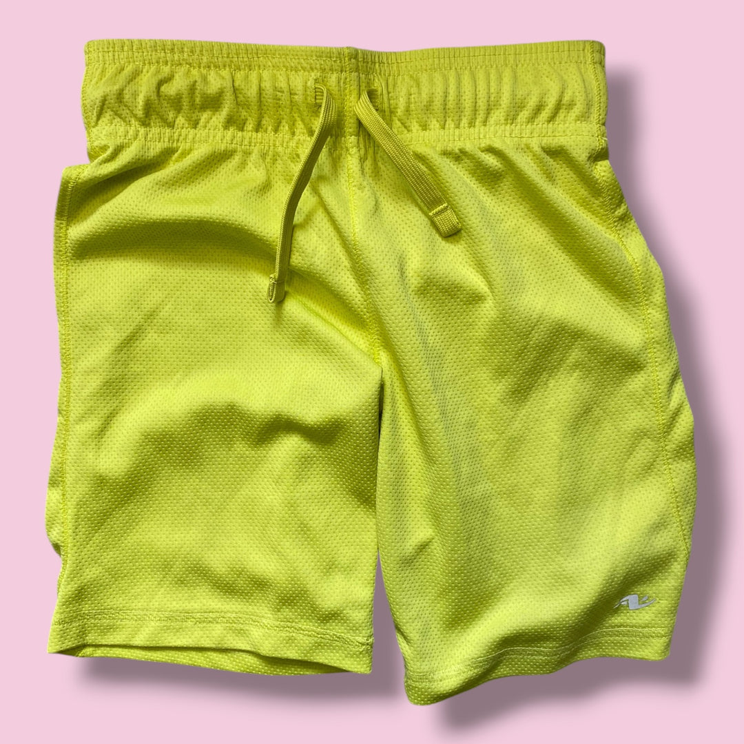 Green athletic works athletic shorts, 7/8y