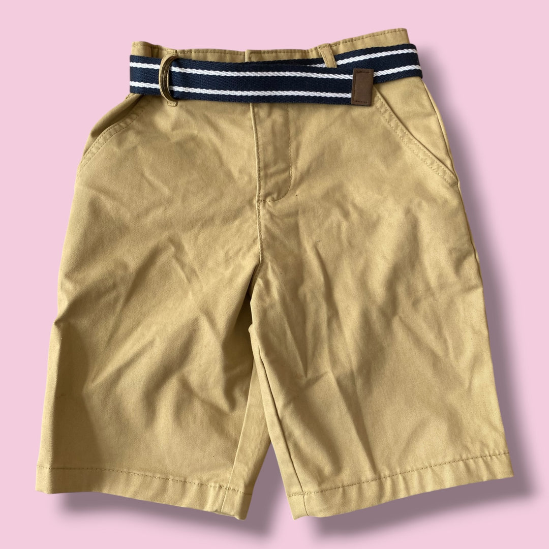 tan Gymboree belted shorts, 7Y
