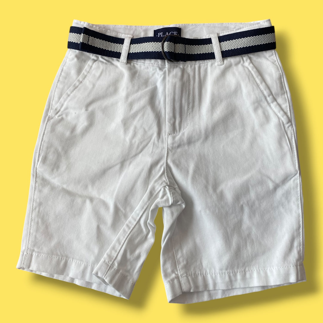 white The Childrens Place belted shorts, 7Y