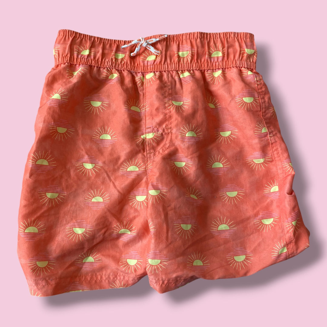 orange George swim trunks, 7/8y
