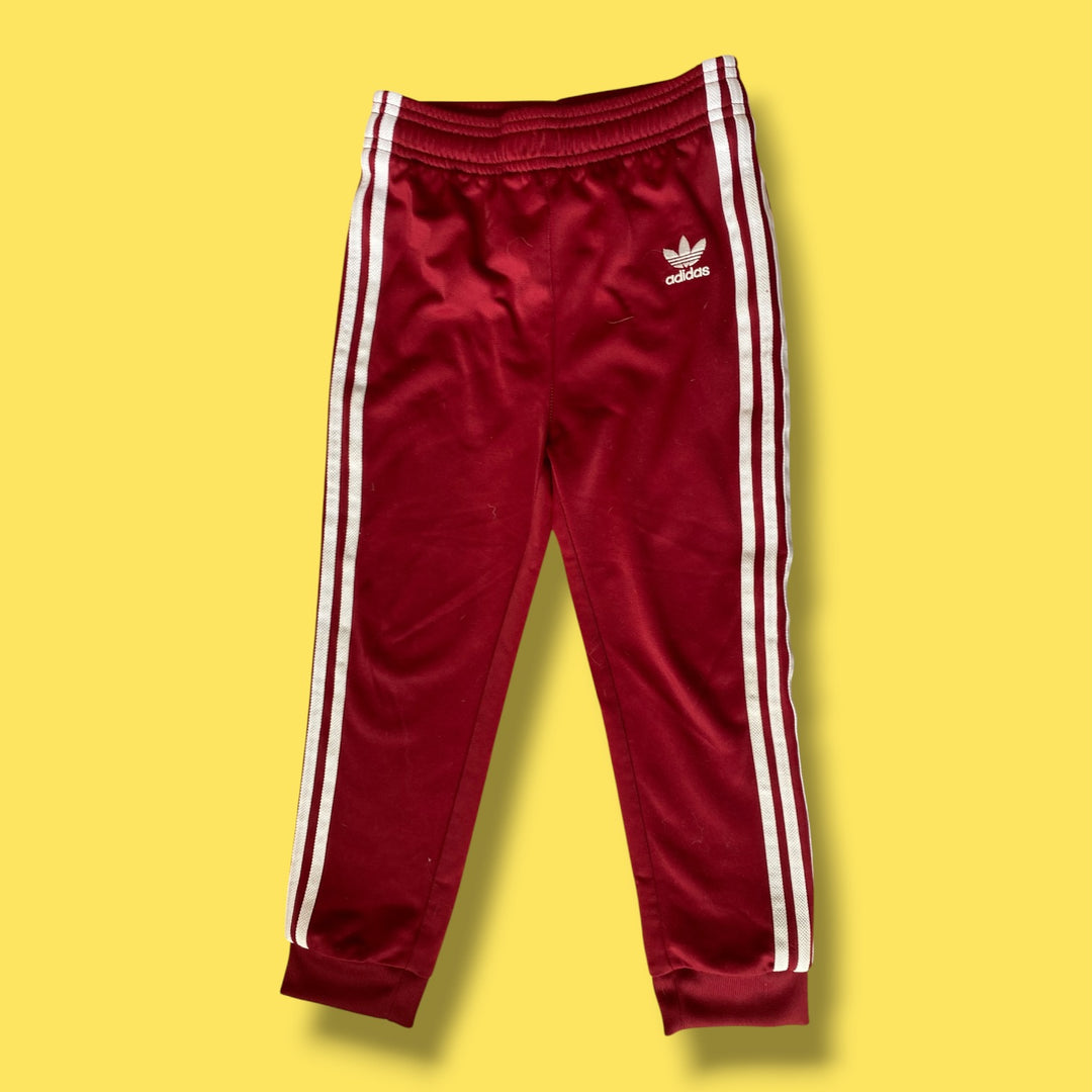 burgundy adidas joggers, 3/4y