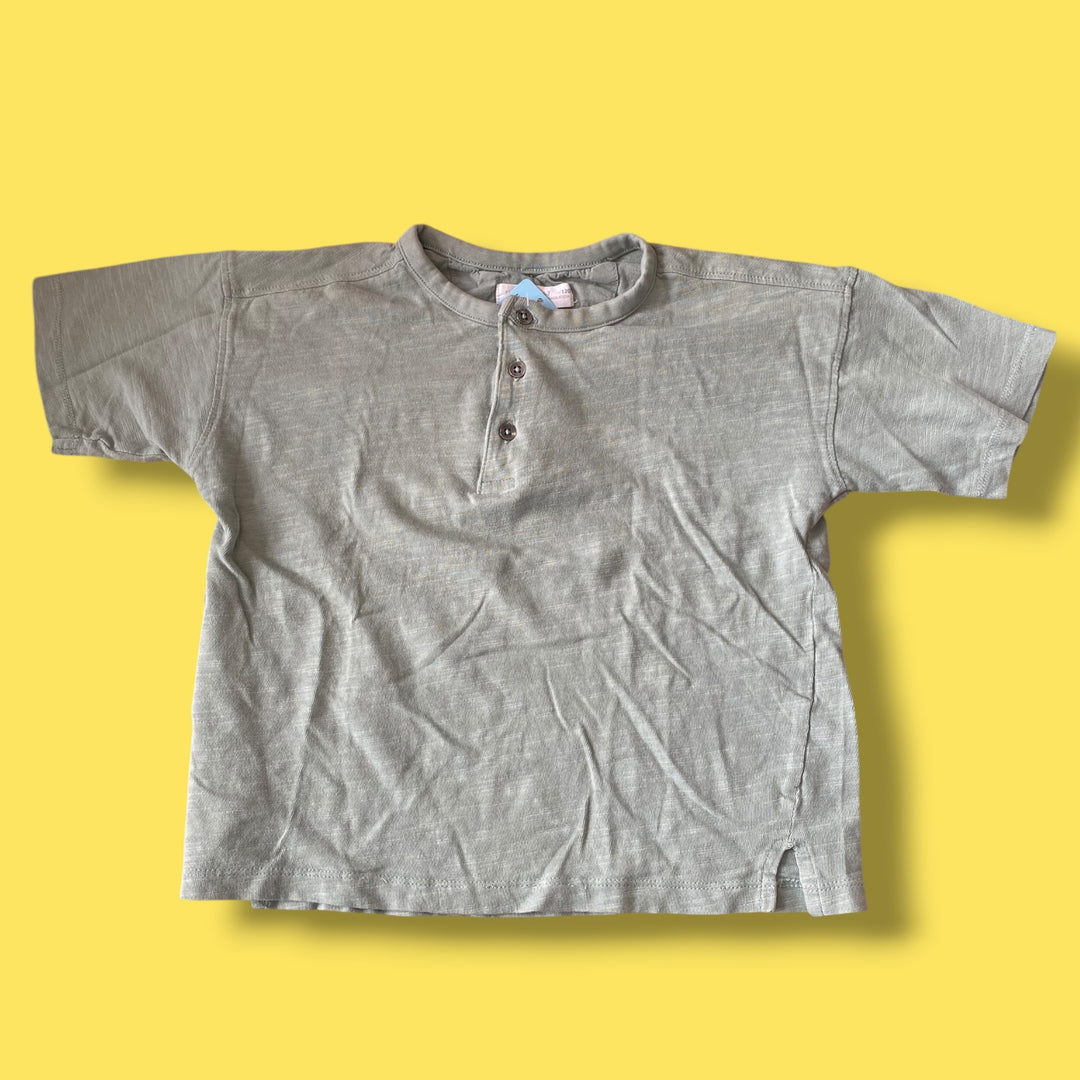 green zara tee, 6-7Y