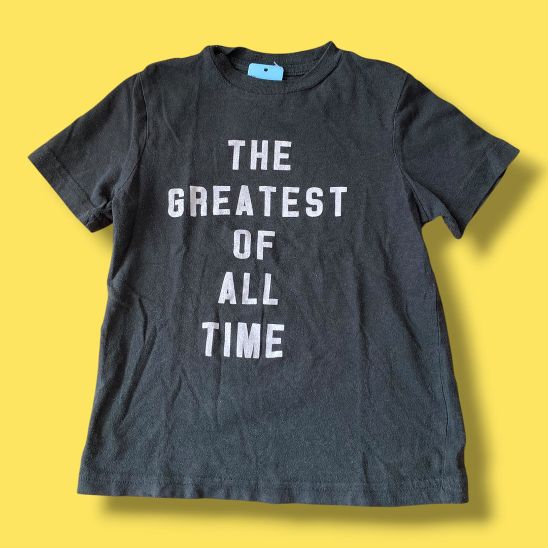 black tuck t-shirt, 5Y