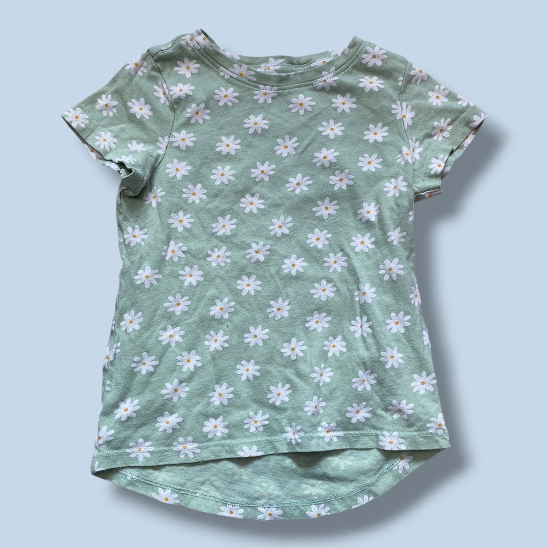 Green Old Navy floral tee, 5Y