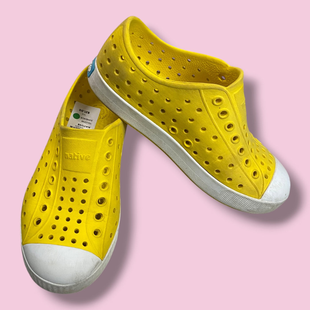 Yellow Natives Sandals, 12.0