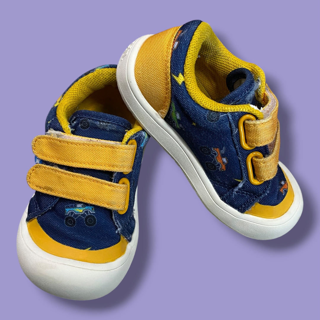 Yellow/Blue Jan &amp; Jul truck sneakers, 7.0