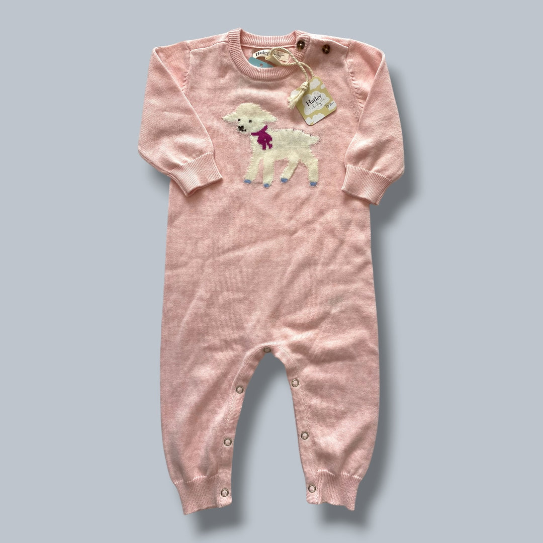 pink hatley knit romper nwt, 3-6m