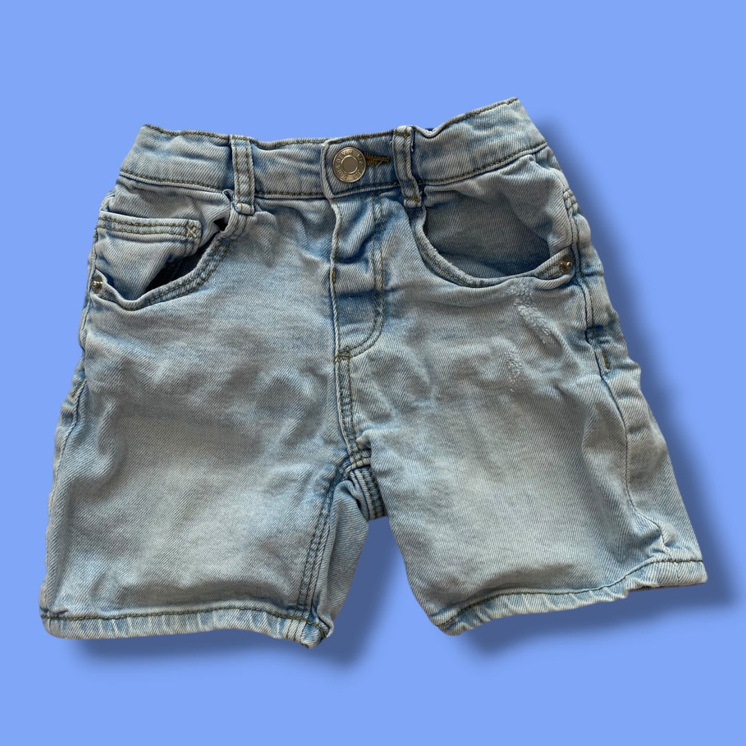 blue zara denim shorts, 2/3y