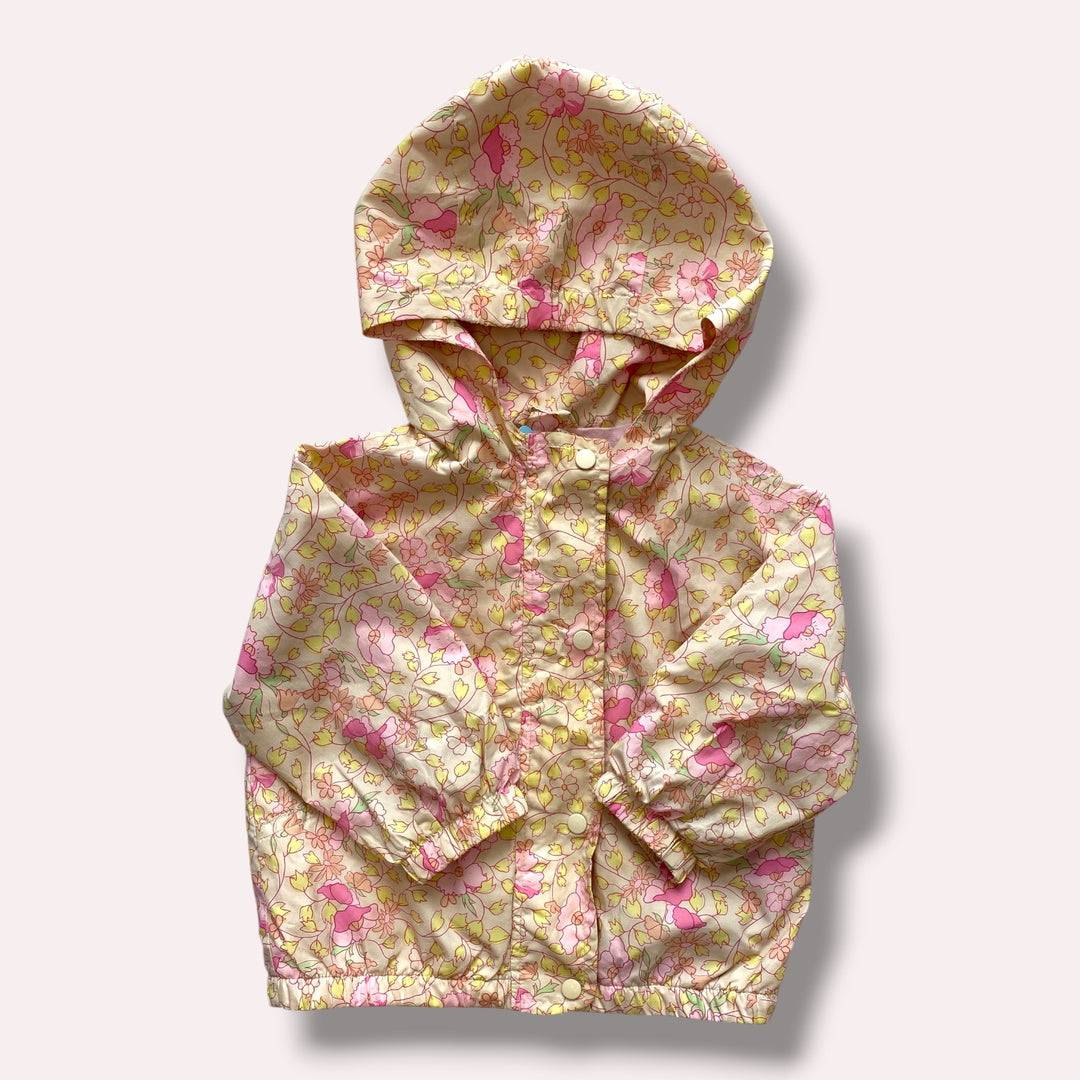 pink zara floral jacket, 12-18m