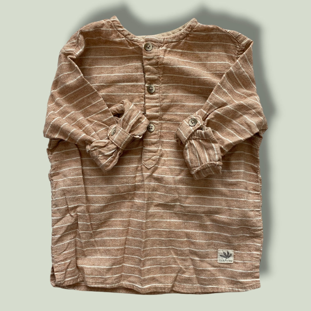 tan Zara striped long sleeve, 2/3y