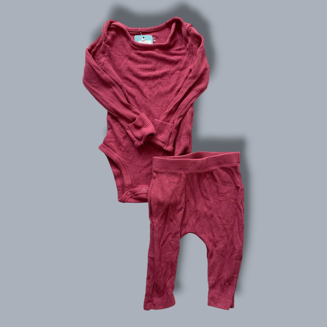 burgundy carters waffle set, 6m