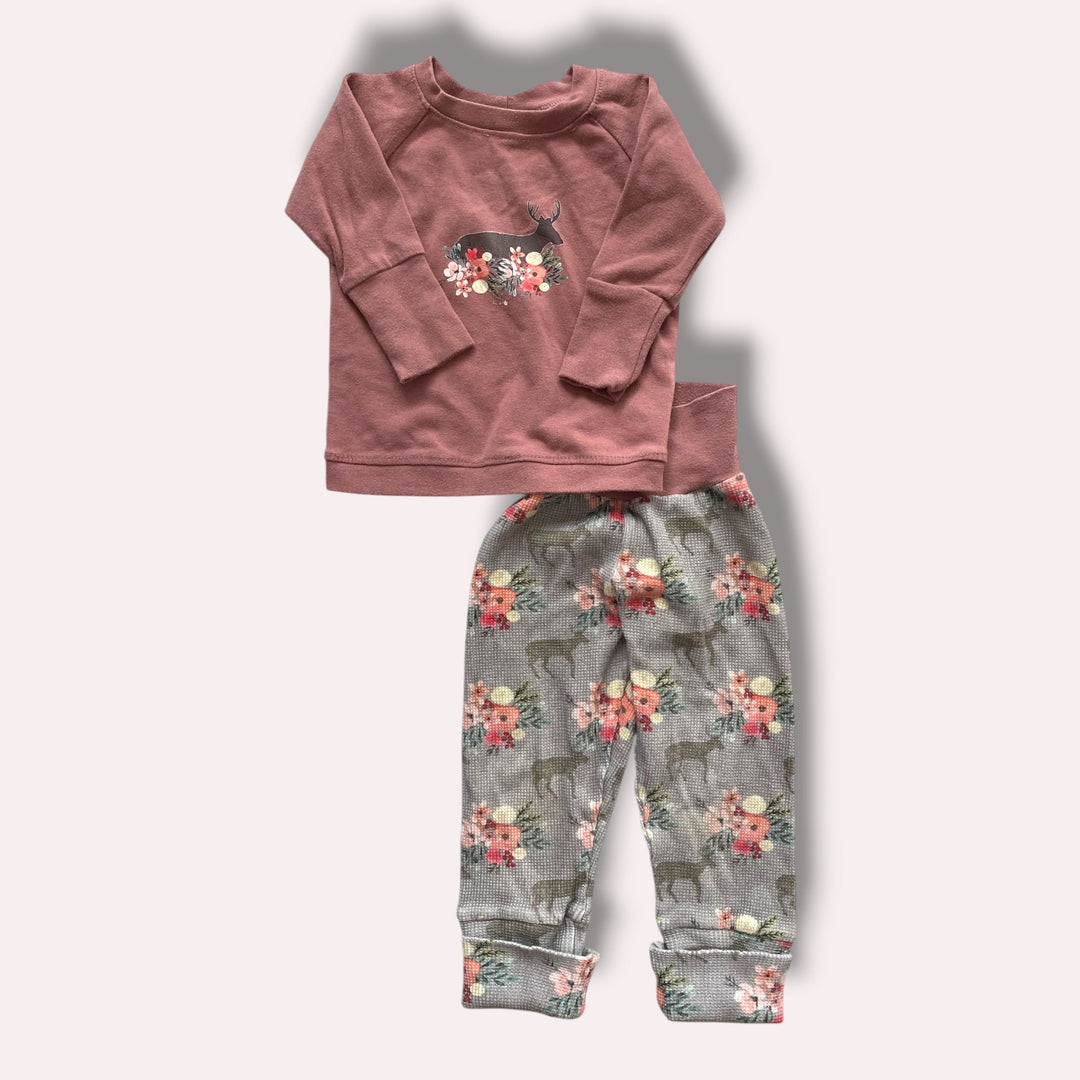 Flora Grey Five little Wildlngs Gro Pants set, 18-4Y