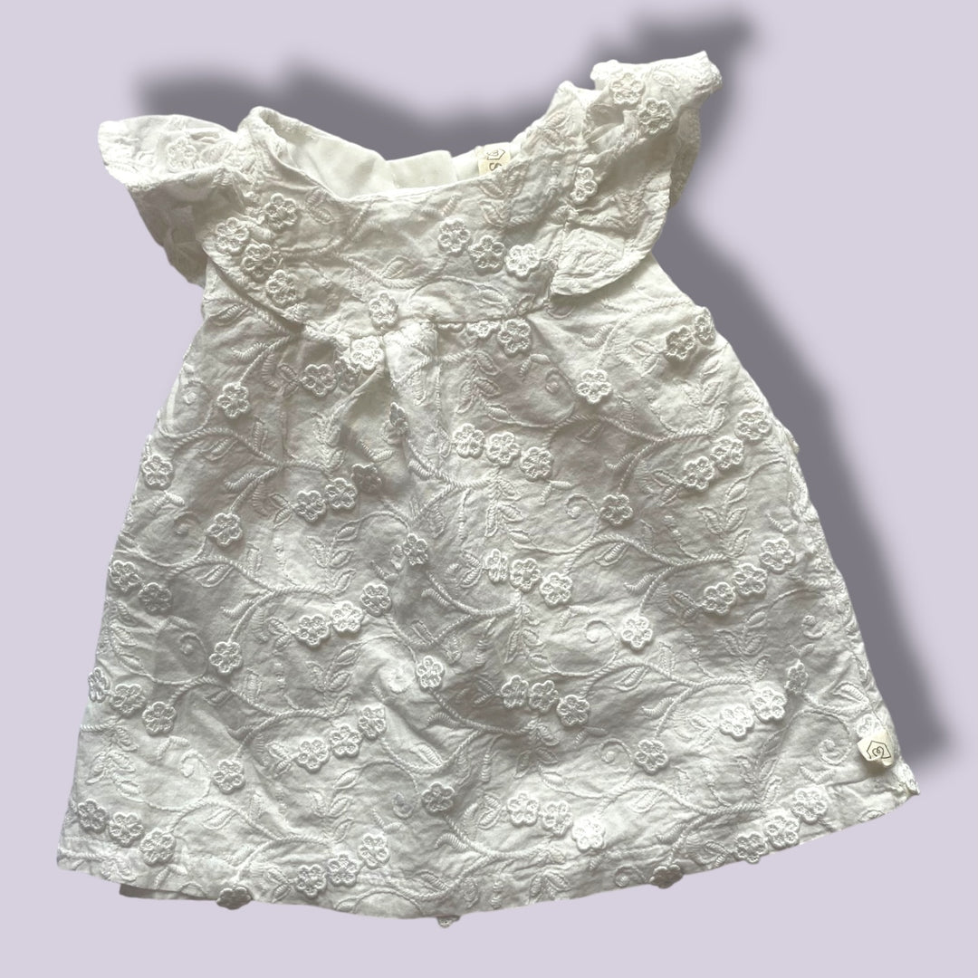 White Snug Dress, 0-3m