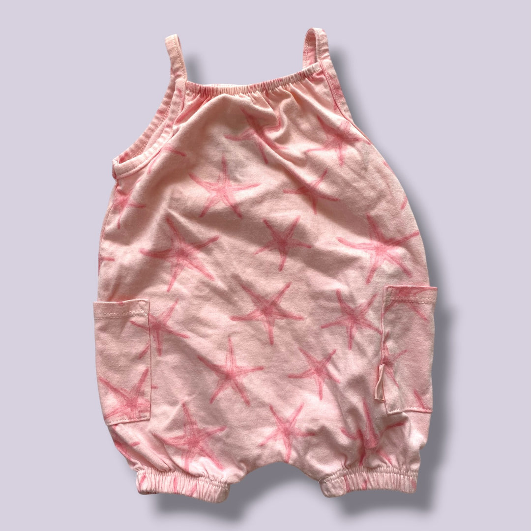Pink Mini Heros Romper, 3-6m