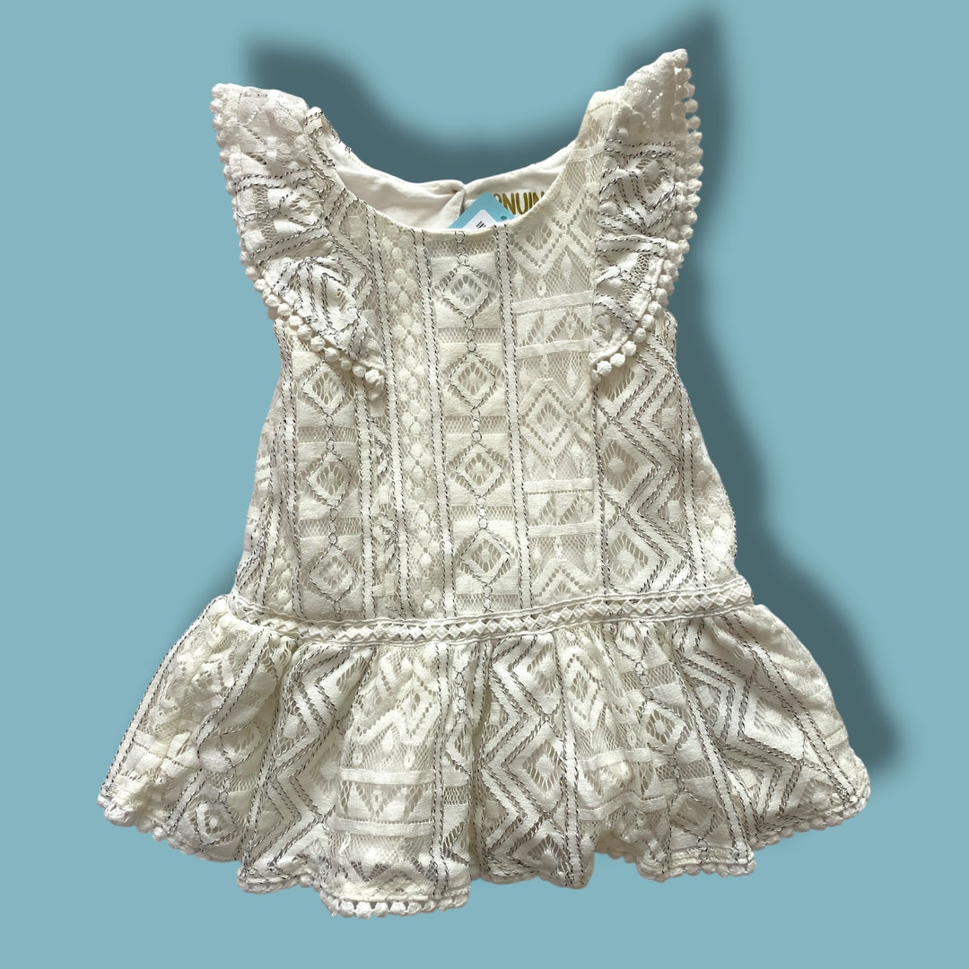 White Genuine kids Dress, 12m