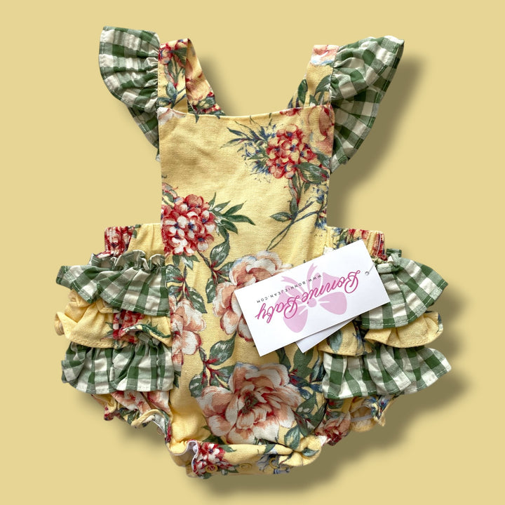 Green/Yellow Bonnie Baby NWT Romper, 3-6m