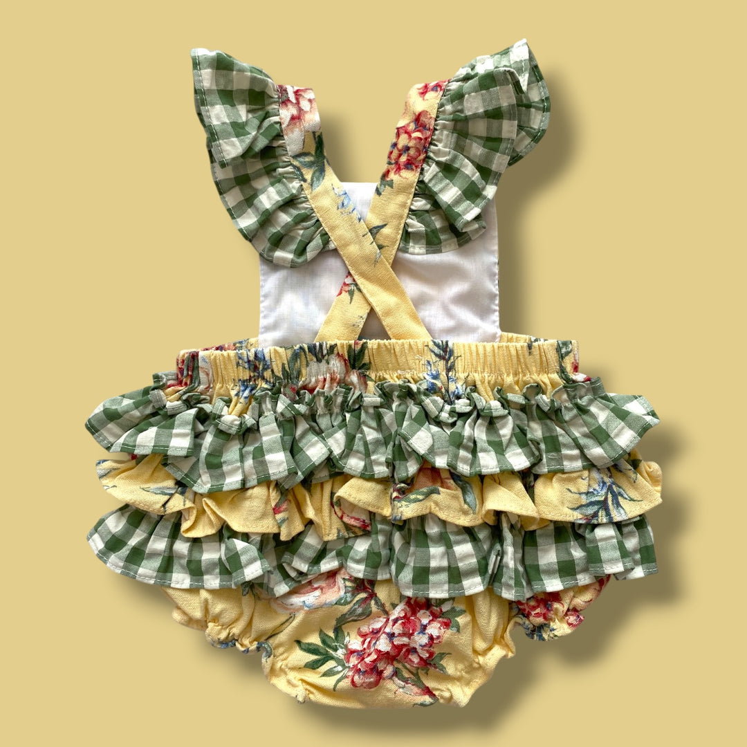 Green/Yellow Bonnie Baby NWT Romper, 3-6m