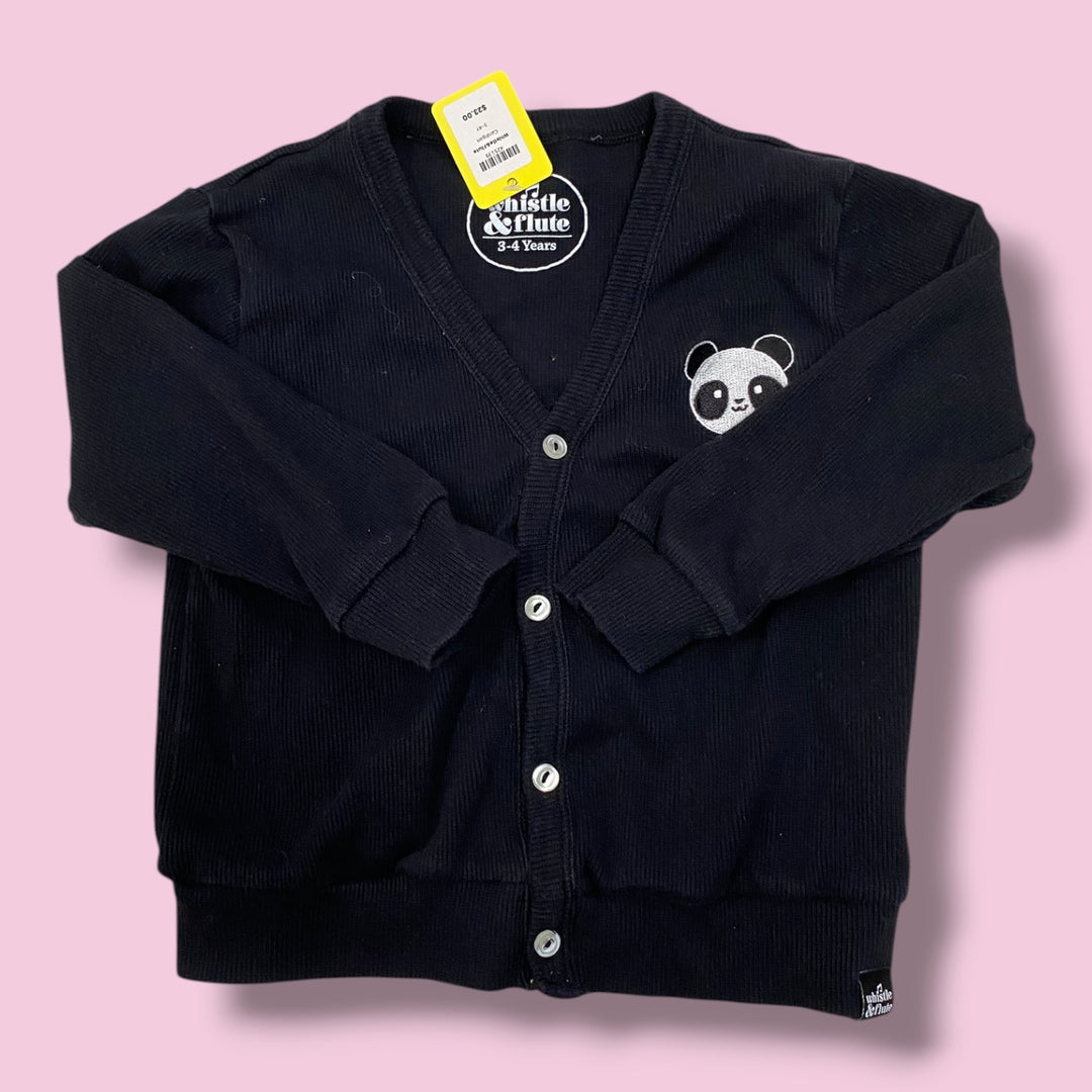 Black  Whistle&amp;Flute Cardigan, 3-4Y