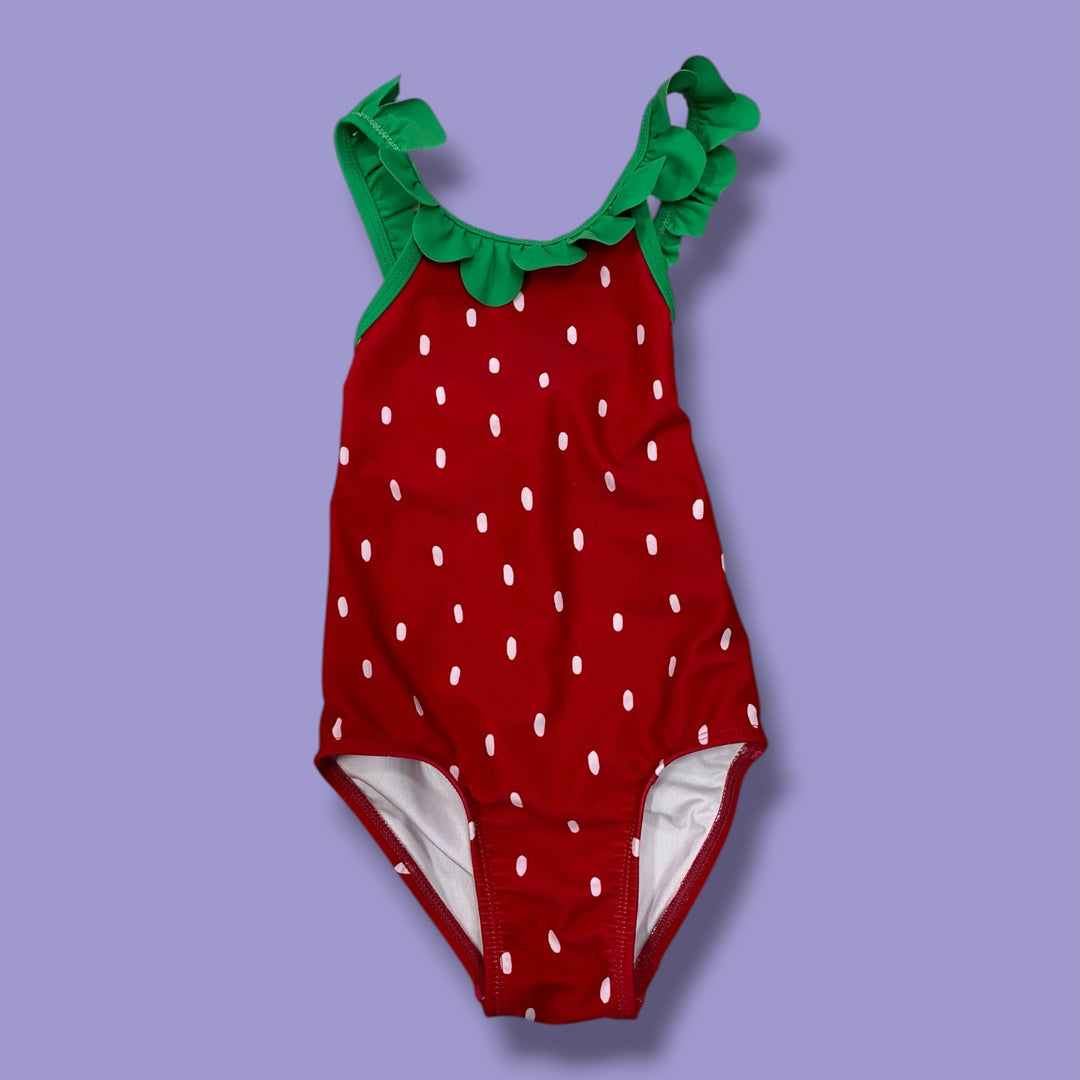 red  Old Navy one piece, 2Y