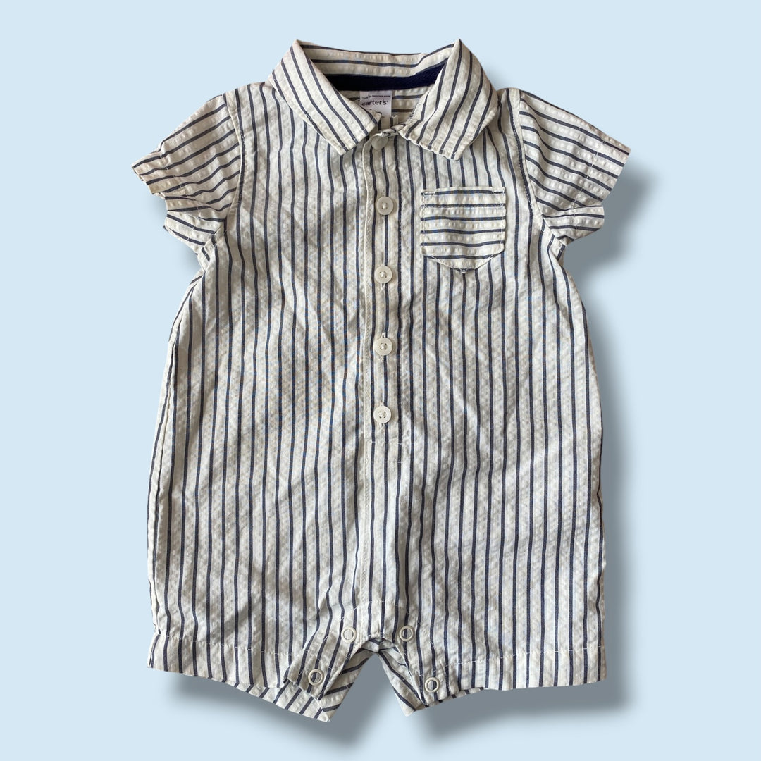 Striped Carters Romper, 6m