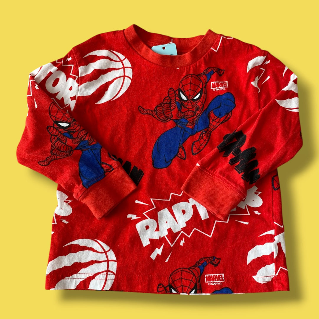 Red Marvel Long Sleeve, 3Y