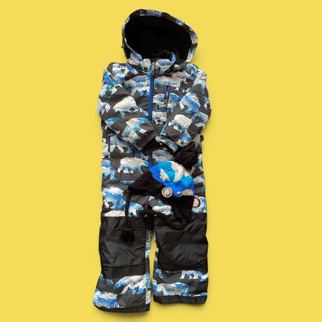 Blue/Black Deux par Deux One piece Snow, 4Y
