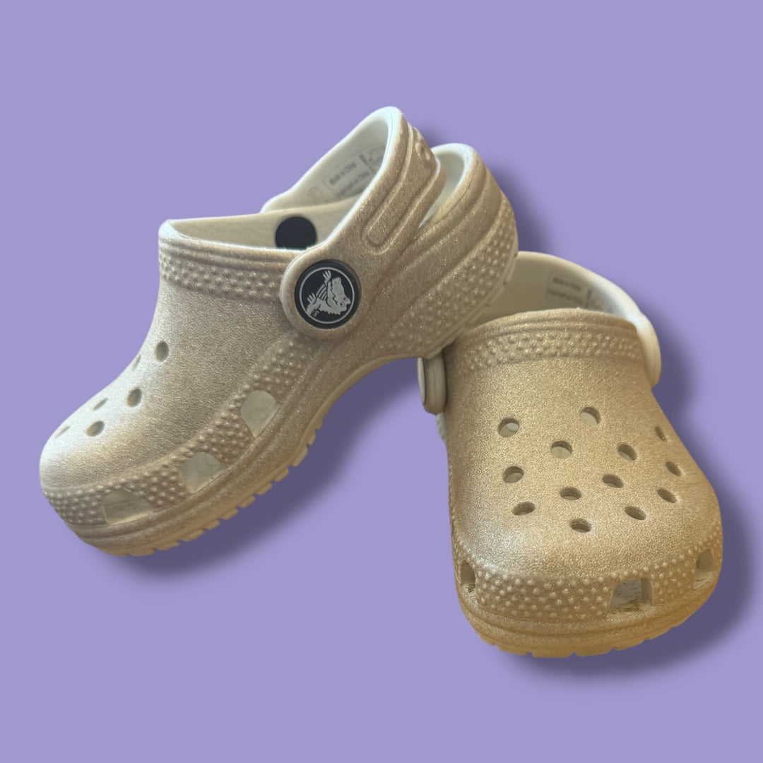 Gold Crocs Crocs, 6.0