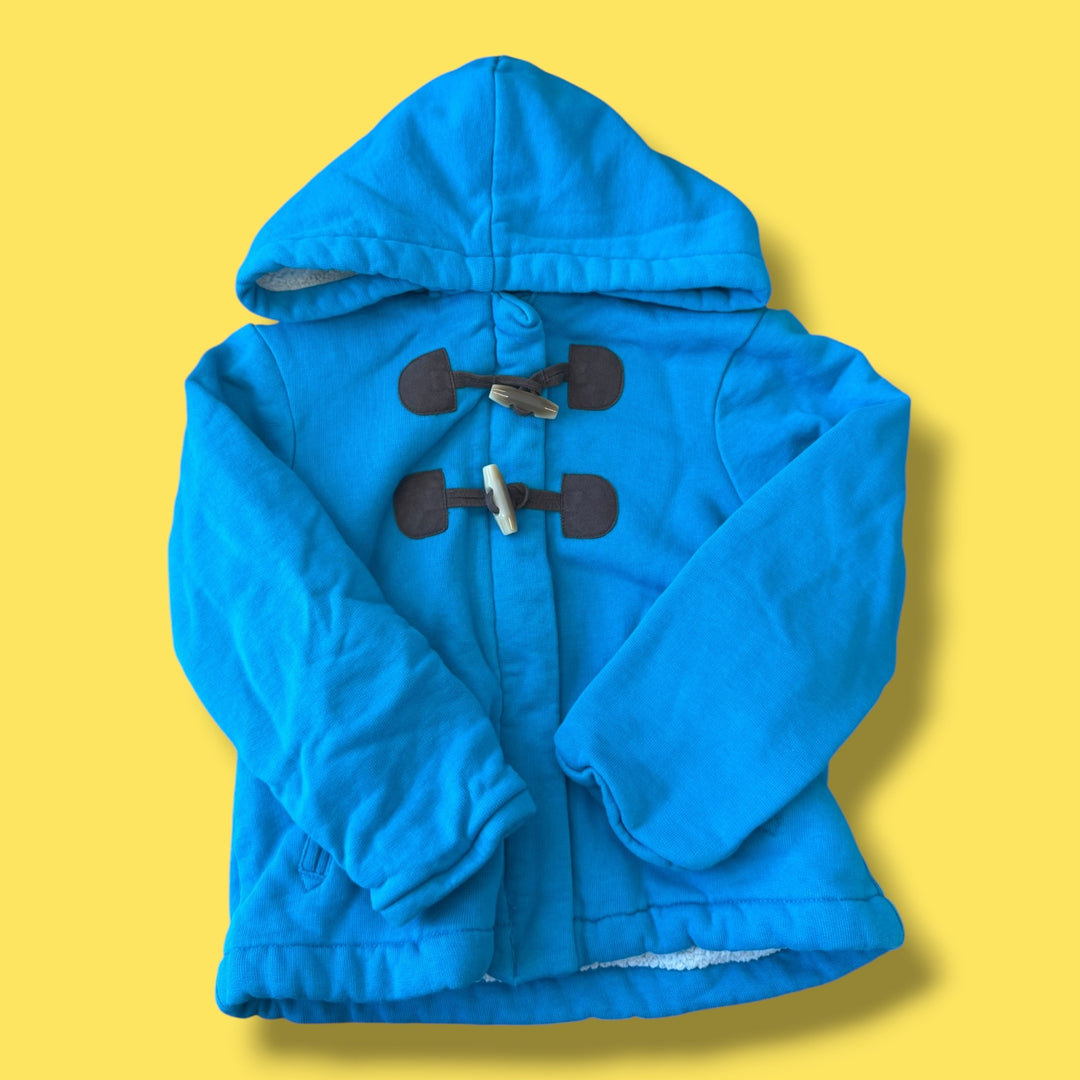 Blue Hanna Anderson Lined Sweater Jacket, 2-3Y