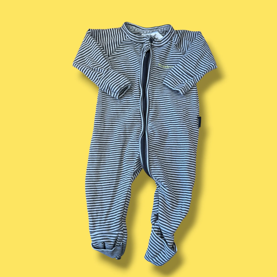 Black/White Bonds Wondersuit, 0-3m