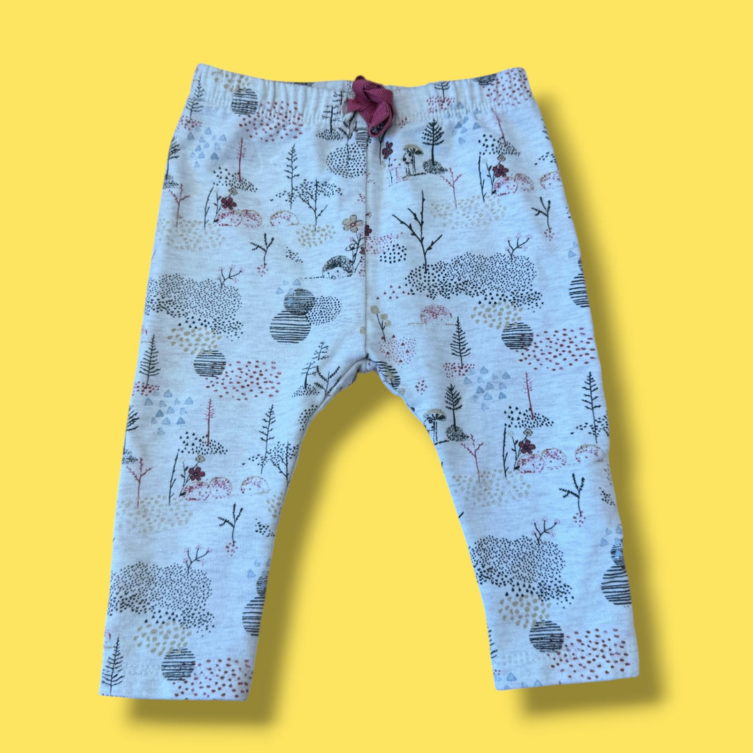 White Zara Legging, 3-6m