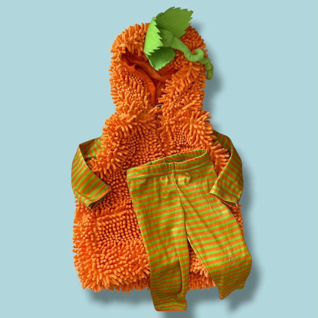 orange/green  pumpkin two piece costume, 6-9m
