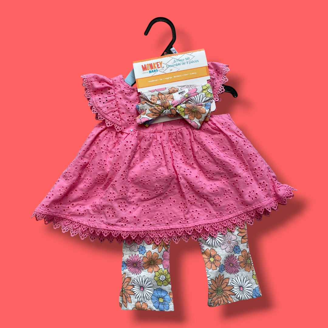 Pink Monkey Bars 3 piece set, 0-3m