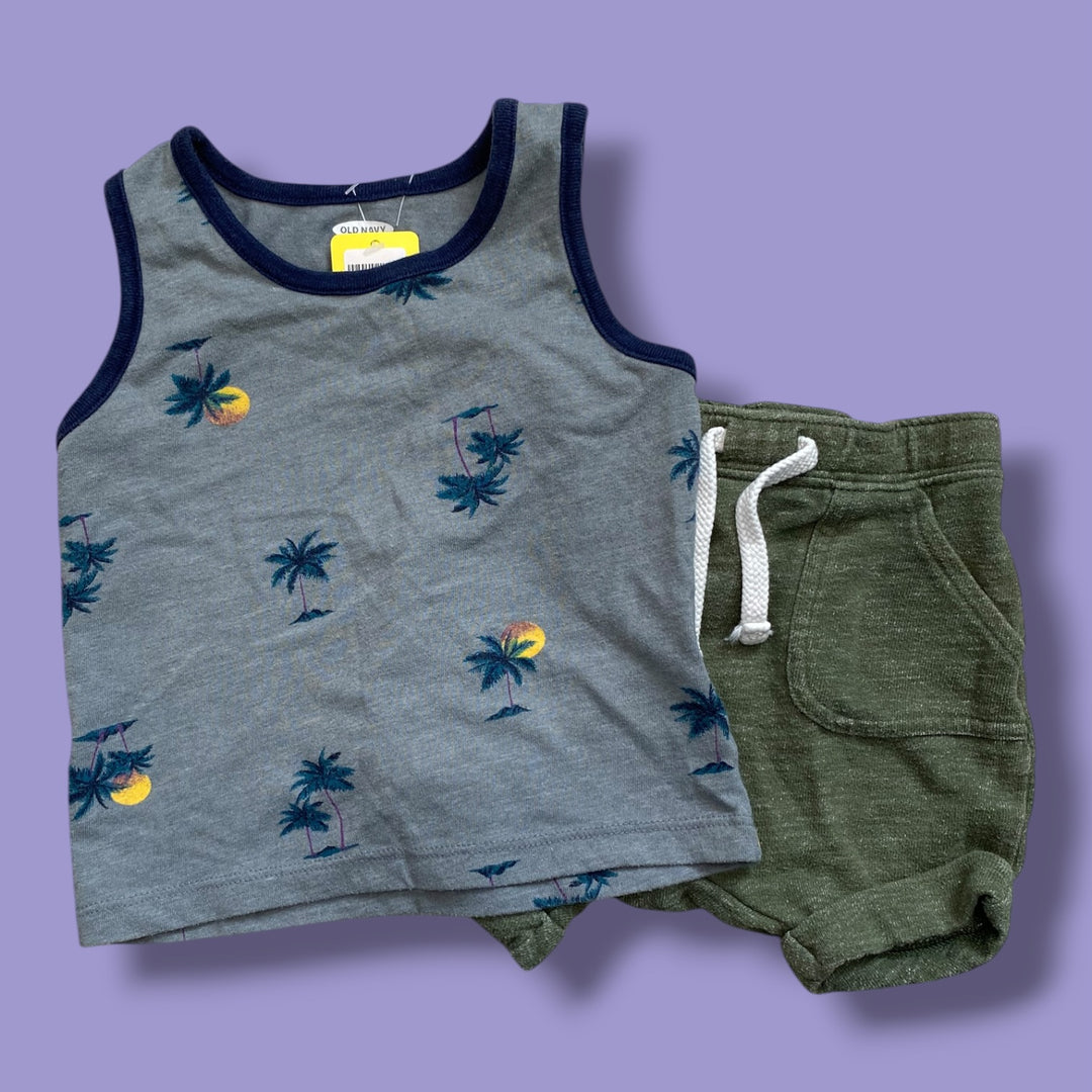 Grey Old Navy 2 piece set, 12-18m